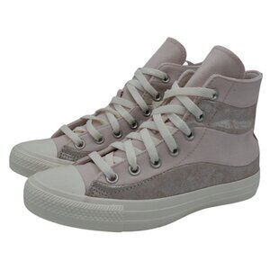 Converse Women 7 Chuck Taylor All Star Suede Canvas Blush High Top Sneaker Shoes